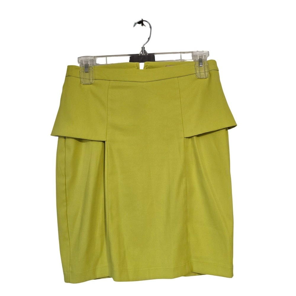 Gibson & Latimer‎ Neon Chartreuse Peplum Pencil Skirt Womens 12 LA4026PDS